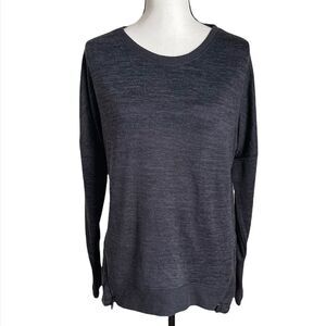 ACTIVE LIFE Women's Long Sleeve Top with Zippers Sz.XL Heather Charcoal YOGA